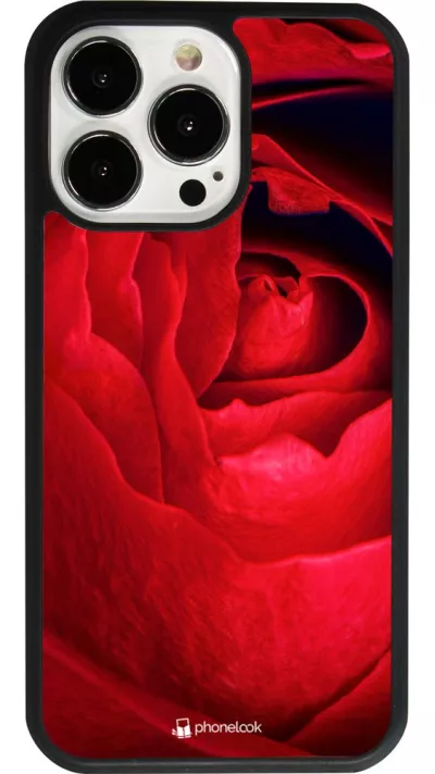 Coque iPhone 13 Pro - Silicone rigide noir Valentine 2022 Rose