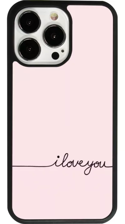 iPhone 13 Pro Case Hülle - Silikon schwarz Valentine 2023 i love you writing
