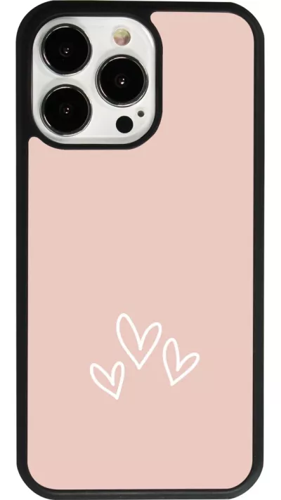 iPhone 13 Pro Case Hülle - Silikon schwarz Valentine 2023 three minimalist hearts