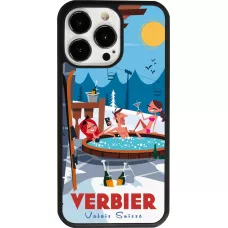 Coque iPhone 13 Pro - Silicone rigide noir Verbier Mountain Jacuzzi