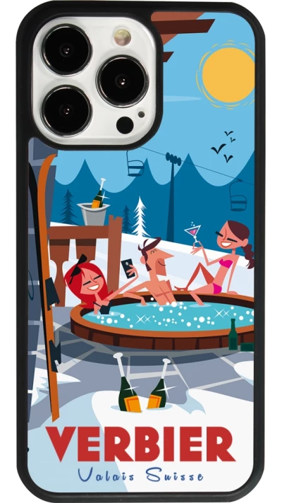 iPhone 13 Pro Case Hülle - Silikon schwarz Verbier Mountain Jacuzzi