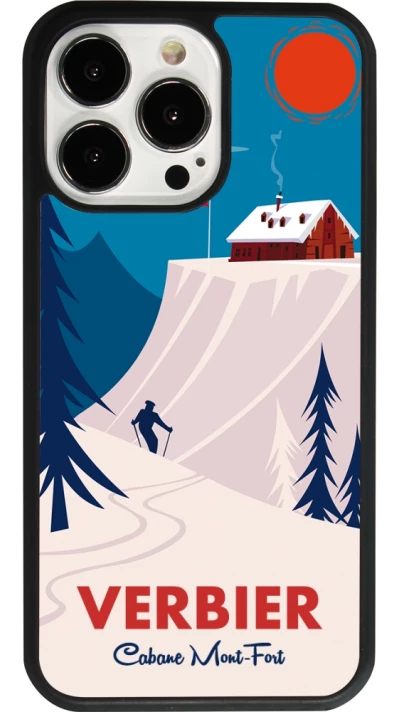 iPhone 13 Pro Case Hülle - Silikon schwarz Verbier Cabane Mont-Fort