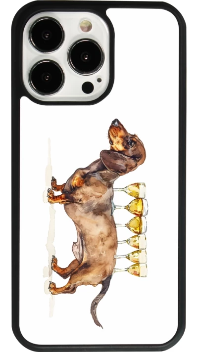 iPhone 13 Pro Case Hülle - Silikon schwarz Wine Teckel