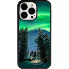 Coque iPhone 13 Pro - Silicone rigide noir Winter 22 Northern Lights