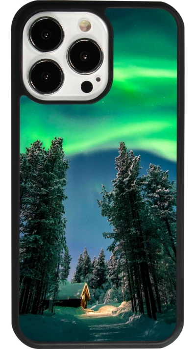 iPhone 13 Pro Case Hülle - Silikon schwarz Winter 22 Northern Lights