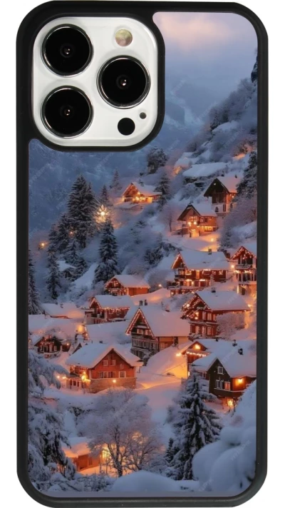 iPhone 13 Pro Case Hülle - Silikon schwarz Winter 25 Winter snowy village