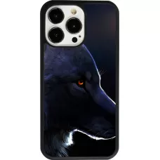 Coque iPhone 13 Pro - Silicone rigide noir Wolf Shape