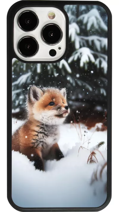 iPhone 13 Pro Case Hülle - Silikon schwarz Weihnachten 2023 Fuechslein Tanne