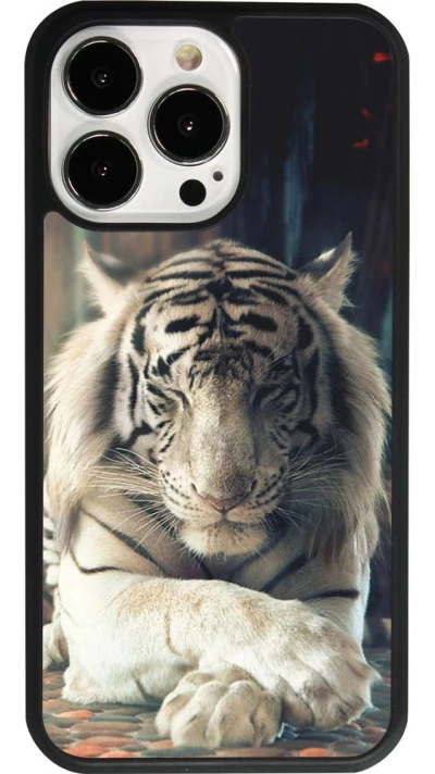 iPhone 13 Pro Case Hülle - Silikon schwarz Zen Tiger