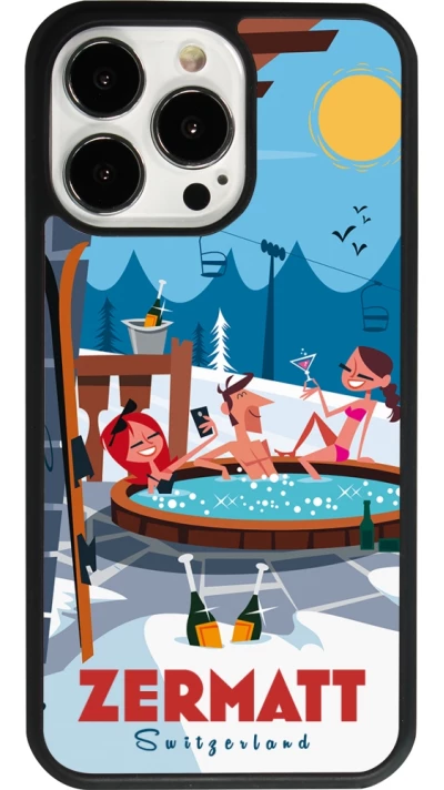iPhone 13 Pro Case Hülle - Silikon schwarz Zermatt Mountain Jacuzzi