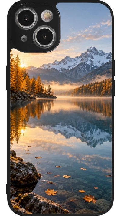 Coque iPhone 14 - Silicone rigide noir Autumn 26 Autumn lake
