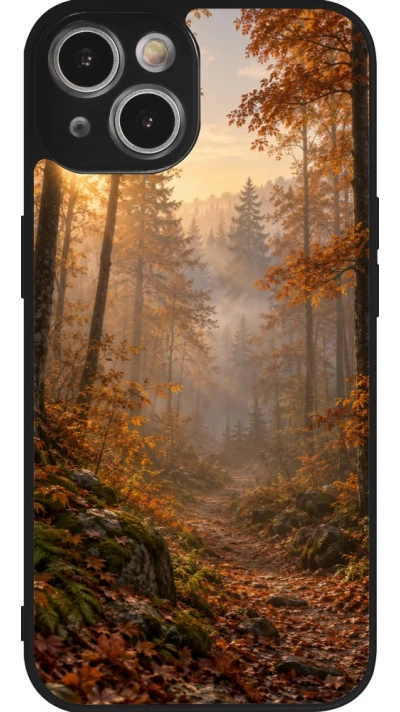 Coque iPhone 14 - Silicone rigide noir Autumn 26 Autumn walk