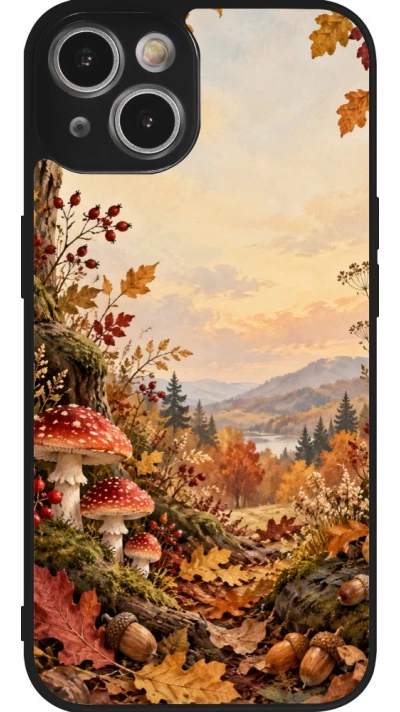 Coque iPhone 14 - Silicone rigide noir Autumn 26 Illustrated Autumn