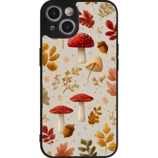 Coque iPhone 14 - Silicone rigide noir Autumn 26 Mushrooms and leaves