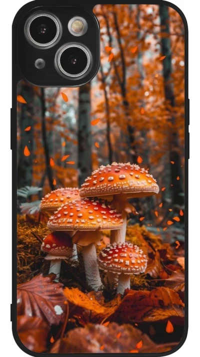 Coque iPhone 14 - Silicone rigide noir Autumn 26 Mushrooms in the woods