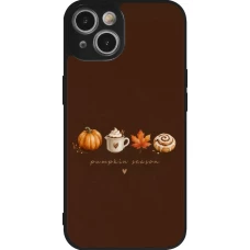 Coque iPhone 14 - Silicone rigide noir Autumn 26 Pumpkin season