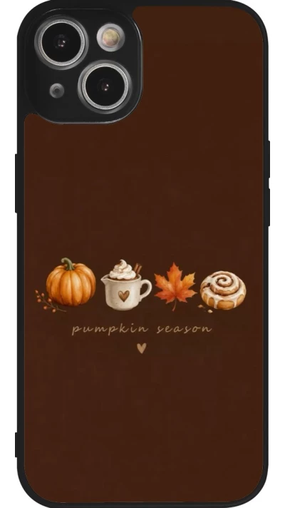 Coque iPhone 14 - Silicone rigide noir Autumn 26 Pumpkin season