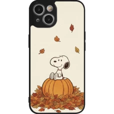 Coque iPhone 14 - Silicone rigide noir Autumn 26 Snoopy autumn