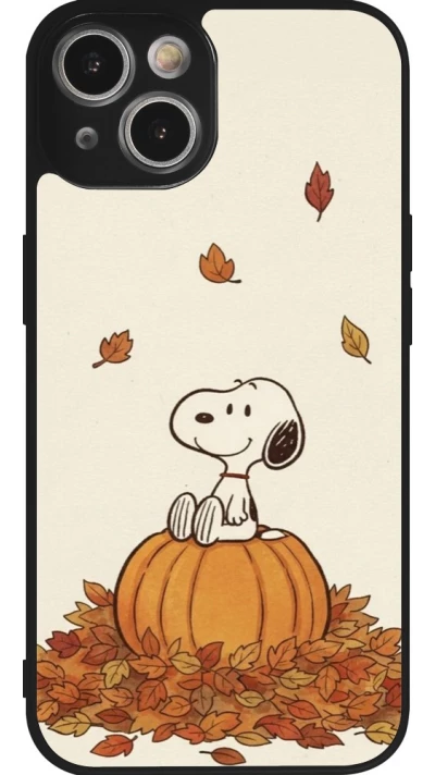 Coque iPhone 14 - Silicone rigide noir Autumn 26 Snoopy autumn