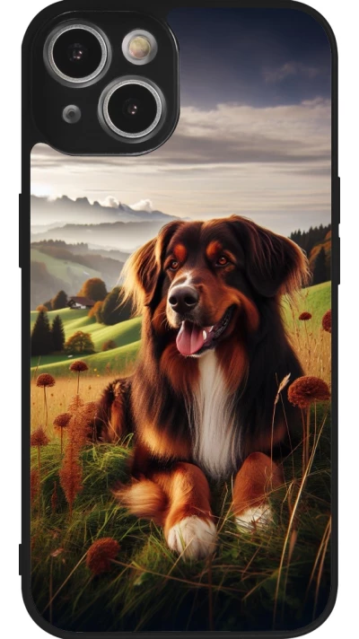 iPhone 14 Case Hülle - Silikon schwarz Hund Land Schweiz