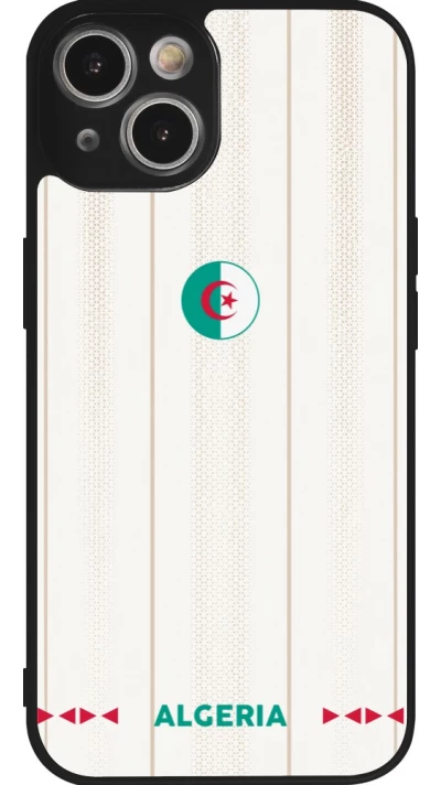 Coque iPhone 14 - Silicone rigide noir Maillot de football Algérie 2026 personnalisable