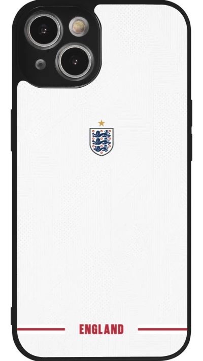 Coque iPhone 14 - Silicone rigide noir Maillot de football Angleterre 2026 personnalisable