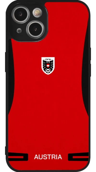 iPhone 14 Case Hülle - Silikon schwarz O?sterreich 2026 personalisierbares Fussballtrikot