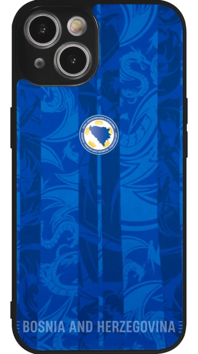 Coque iPhone 14 - Silicone rigide noir Maillot de football Bosnie-Herzégovine 2026 personnalisable