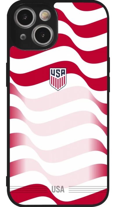 iPhone 14 Case Hülle - Silikon schwarz Vereinigten Staaten 2026 personalisierbares Fussballtrikot