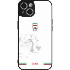 Coque iPhone 14 - Silicone rigide noir Maillot de football Iran 2026 personnalisable