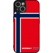 iPhone 14 Case Hülle - Silikon schwarz Norwegen 2026 personalisierbares Fussballtrikot