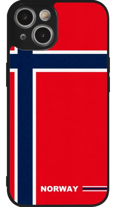 iPhone 14 Case Hülle - Silikon schwarz Norwegen 2026 personalisierbares Fussballtrikot