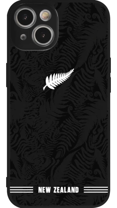 iPhone 14 Case Hülle - Silikon schwarz Neuseeland 2026 personalisierbares Fussballtrikot