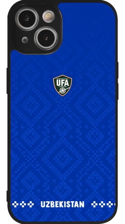 iPhone 14 Case Hülle - Silikon schwarz Usbekistan 2026 personalisierbares Fussballtrikot