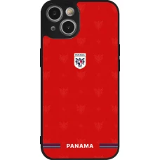 Coque iPhone 14 - Silicone rigide noir Maillot de football Panama 2026 personnalisable