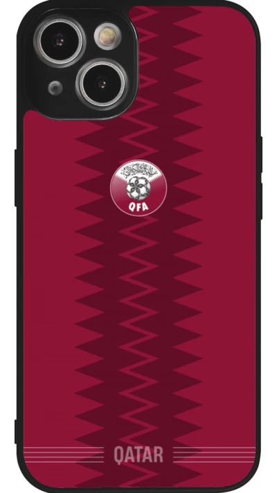 iPhone 14 Case Hülle - Silikon schwarz Qatar 2026 personalisierbares Fussballtrikot