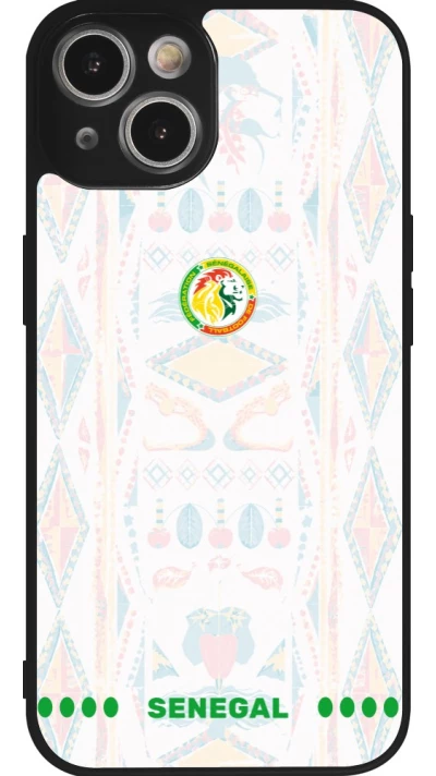 iPhone 14 Case Hülle - Silikon schwarz Senegal 2026 personalisierbares Fussballtrikot