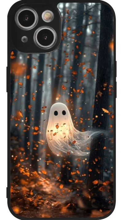 iPhone 14 Case Hülle - Silikon schwarz Halloween 2025 Ghost in the forest