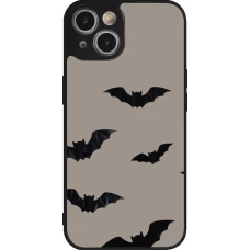 Coque iPhone 14 - Silicone rigide noir Halloween 2026 Bats