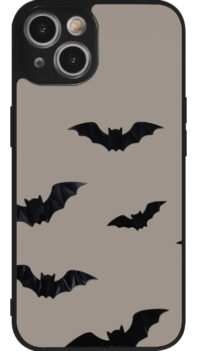 Coque iPhone 14 - Silicone rigide noir Halloween 2026 Bats