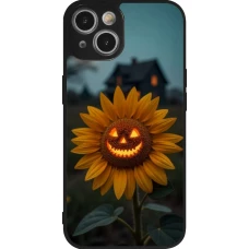 Coque iPhone 14 - Silicone rigide noir Halloween 2026 Evil Sunflower
