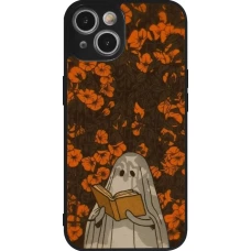Coque iPhone 14 - Silicone rigide noir Halloween 2026 Ghost reading