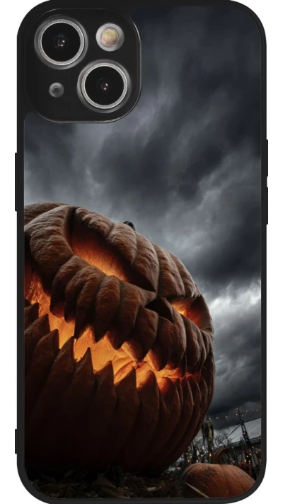 Coque iPhone 14 - Silicone rigide noir Halloween 2026 The Wicked Pumpkin