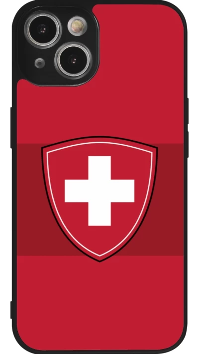Coque iPhone 14 - Silicone rigide noir Hockey World Championship Ecusson Suisse
