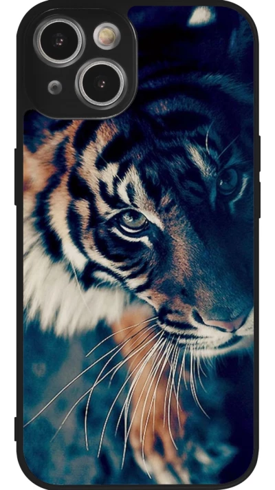 Coque iPhone 14 - Silicone rigide noir Incredible Lion