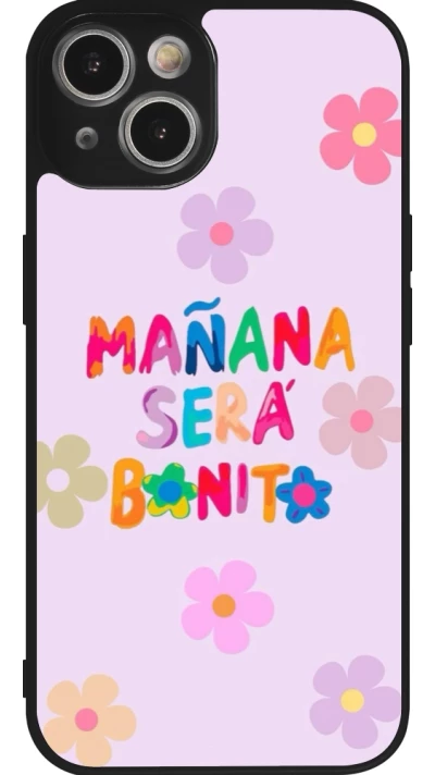 Coque iPhone 14 - Silicone rigide noir Karol G Manana sera bonito