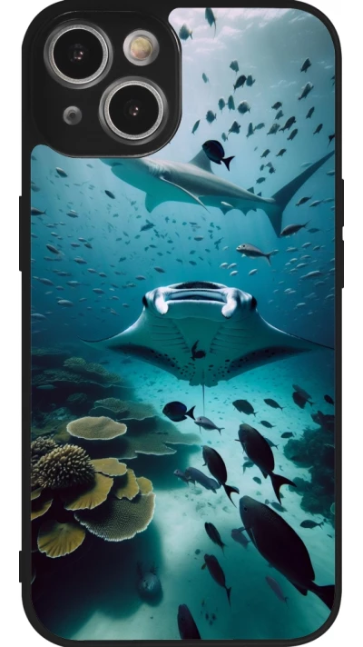 iPhone 14 Case Hülle - Silikon schwarz Manta Lagune Reinigung