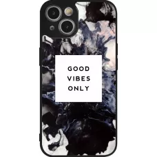 iPhone 14 Case Hülle - Silikon schwarz Marble Good Vibes Only