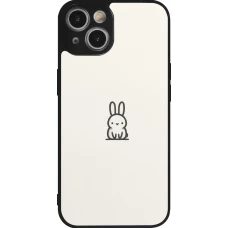 iPhone 14 Case Hülle - Silikon schwarz Minimal Häschen Süße