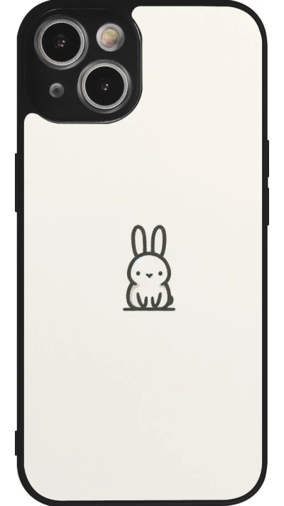 iPhone 14 Case Hülle - Silikon schwarz Minimal Häschen Süße